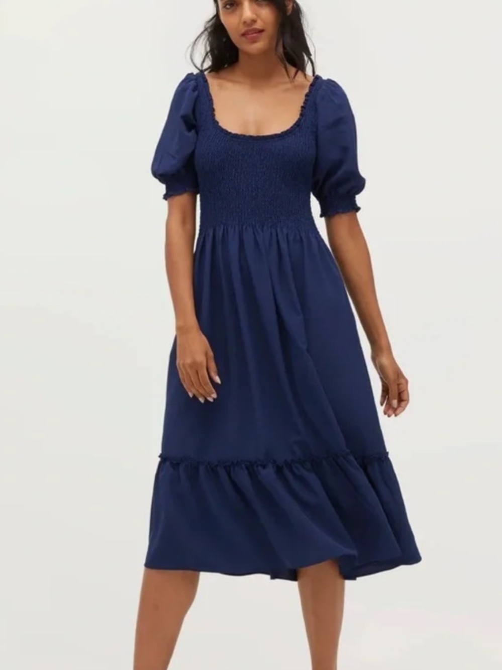 Hill‎ House Home Louisa Midi Nap Dress Navy Blue